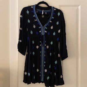 Free People embroidered gauze mini dress